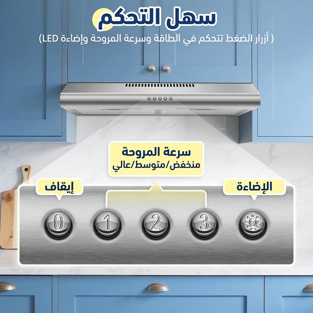شفاط مطبخ إكسبير  ستانلس ستيل – مقاس 60سم - صورة 3