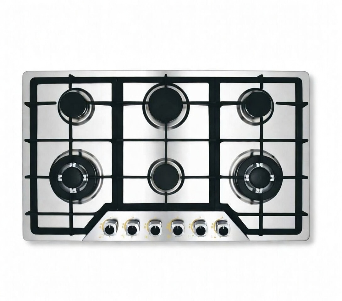 غاز جولد فيجن  بلت إن - 6 عيون - ستانلس ستيل (عرض 90 سم)